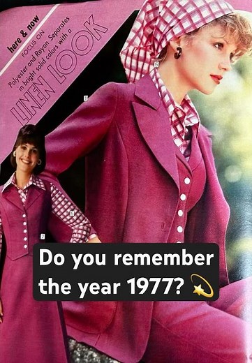 1977 - the Year of Disco, Blockbuster Movies, and Sentimental Lady #1970s #1970sFashion #Vintage ￼