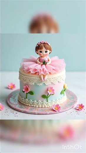 गुडिया का केक Doll cake design for brithday #cake #birthdaycake #baking #cakedecoration #shortsfeed