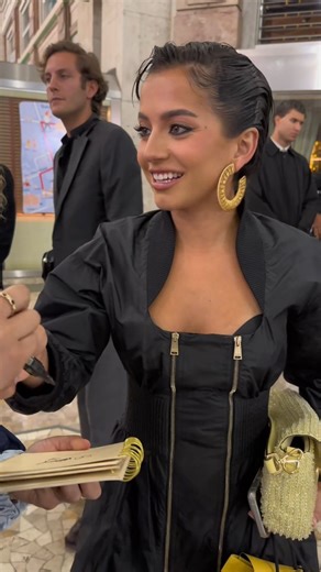Isa Merced Daily | Isabela Merced taking pics and doing her signature for a fan during the Fendi Party in Milan on September 24, last year(2025)🖤📸✍️ Credits📽:... | Instagram