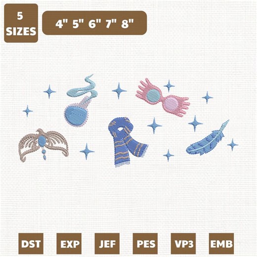 Wizard Magic Machine Embroidery File, Navy Fantasy Design (instant Download) - Etsy