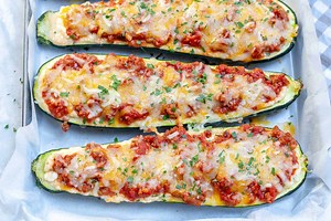 Low Carb Zucchini Lasagna Boats