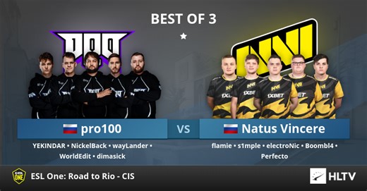 pro100 vs Natus Vincere at ESL One: Road to Rio - CIS
