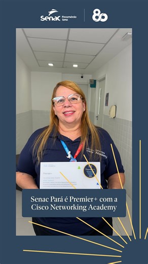 Senac Pará on Instagram: "Tem notícia importante no universo da tecnologia e ela é do Pará. ✨ O Senac Pará conquistou o selo Premier+ da Cisco Networking Academy, o mais alto nível de reconhecimento concedido a academias de tecnologia no mundo. 🏆 Esse resultado não é acaso. Ele reflete performance real, baseada em alto engajamento dos alunos, qualidade pedagógica e excelência operacional. O reconhecimento posiciona o Senac Pará no TOP 5% das melhores academias Cisco globalmente, consolidando a