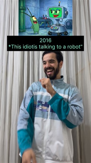 Bi Bou on Instagram: "2016: We laughed at SpongeBob for talking to a robot 😂 2025: Me having deep conversations with ChatGPT like it’s my therapist 🤖💀 So… who was really crazy? 😭 Time really said plot twist. #2016vs2025 #SpongeBob #ChatGPT #AI #TechEvolution FunnyReels Relatable InternetCulture"