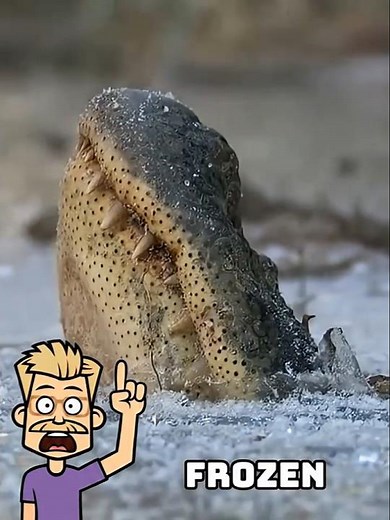 Frozen Crocodile in the Middle of a Lake 🐊😨 #shortsviral