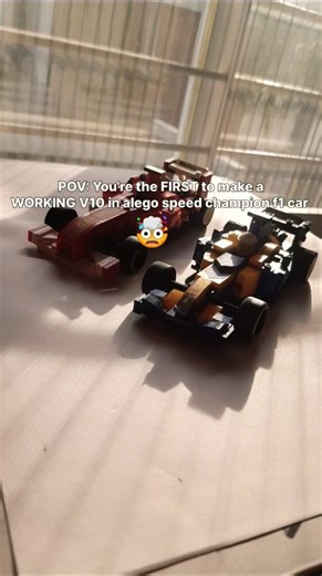 FIRST Working LEGO V10 in Speed Champions Scale F1😳| #LEGOMOC #SpeedChampions #LEGOF1 #WorkingEngine