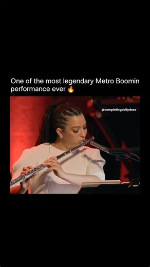 Songs, Music & Lyrics on Instagram: "Mask Off - Future 🔥 Metro Boomin’s Red Bull Symphonic performance of “Mask Off” hit another level when the orchestra joined forces with the incredible 🎶 Elena Pinderhughes on flute. Her soulful, masterful take on the track’s iconic melody 🎵 stole the spotlight, mesmerizing the crowd and earning major praise 👏. The fusion of Metro’s signature production with Pinderhughes’ expressive artistry created a stunning new version of the song—powerful even without