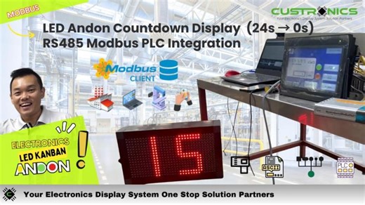 LED Andon Countdown Display RS485 Modbus | PLC Integration Panel (Omron, Mitsubishi, Allen-Bradley) | Ts Jim Loo