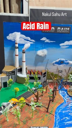 Acid Rain Working Model | Easy Science Project for School! #STEM #shortsfeed