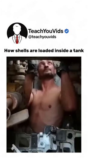 Teach You Vids on Instagram: "How shells are loaded inside a tank isn’t just brute force — it’s precision, timing, and teamwork. 🫡🔥 Every round is heavy, dangerous, and handled with a process designed for speed and safety. One mistake can jam the system… but when it’s done right, the entire turret becomes a perfectly synchronized machine. ⚙️💥 This video is for educational purposes only. DM for credit/ removal. #MilitaryTech #TankLoading #EngineeringFacts #DefenseSystems #