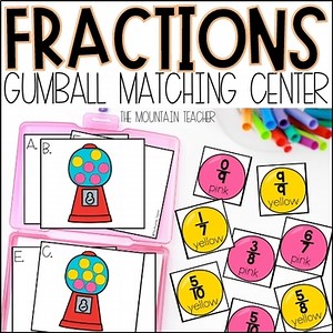 Identifying Fractions Activity - 1st, 2nd or 3rd Grade Fraction Math Center
