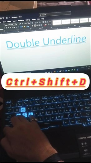 Double Underline in ms. word 📄#underline #msword #computereducation #computer #computertips