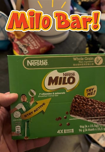 Milo Cereal Bar, i don’t see them here yet, but they’re pretty good #cereal #chocolate #food #milo