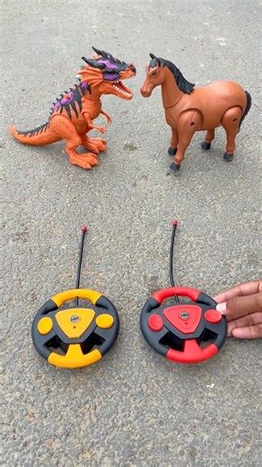 New remote control Dinosaur Vs horse ki unboxing Disi Dekho 🥰 #shortsfeed