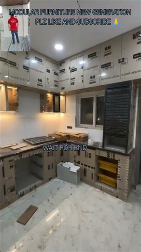 Modern Acrylic Modular Kitchen with Glass & LED Light Design ✨Trending Acrylic Modular Kitchen 2026