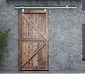 DIYHD 6FT Raw Material Galvanized Box Track Sliding Barn Door Hardware Kit, 1 Piece 6FT Track, Fit MAX Door Width 36in, MAX Load 300lbs