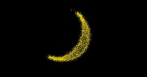Metaverse Abstract Technology Yellow Moon, Crescent Background Made of Animated Lines and Dots, Particles. Blend Mode Stock Video - Video of science, yellow: 238142985