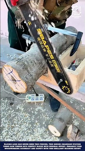 Stable Machine Chain Saw Log Cutting Attachment to Create Uniform Wood Disks for Crafting