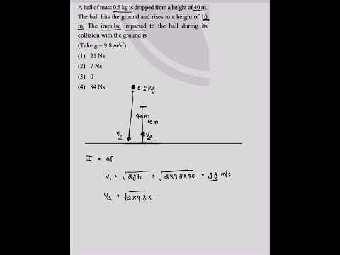 NEET 2025 kinematics : A ball of mass 0.5 kg is dropped from a height of 40 m.
