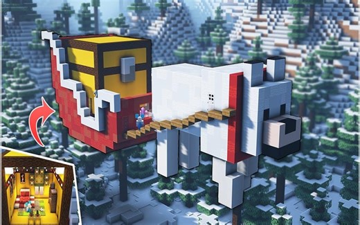 ⛏️Minecraft Tutorial 🦌 How to build a Santa's Sleigh House 🎅