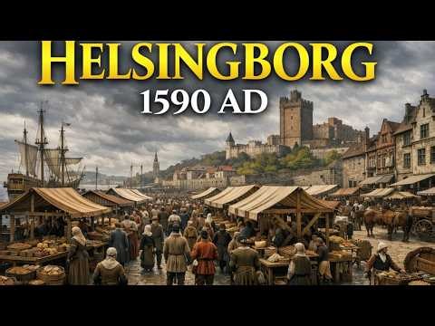 Hur Helsingborg såg ut år 1590 (AI-rekonstruktion)