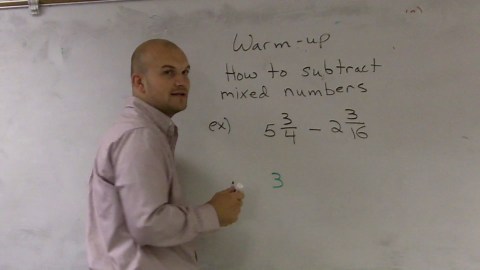 Subtracting two mixed numbers - Math practice - Tutoring online