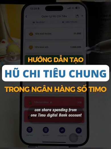 Hướng dẫn tạo hũ chi tiêu chung Timo