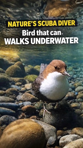World Re-imagined on Instagram: "The White-Throated Dipper is a marvel of evolution, thriving in the turbulent, icy waters of mountain streams where most birds wouldn't dare to go. These birds have developed specialized oil glands to keep their feathers waterproof and solid bones that act as weights, allowing them to stroll along the riverbed in search of aquatic larvae. ​#WhiteThroatedDipper #RiverBird #NatureStudy #WildlifeBiology #AiByDOGGAR"