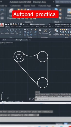AutoCAD Practice Drawing for Beginners | 2D Mechanical Design Exercise