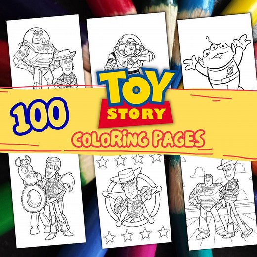100 Toy Story Coloring Pages, A4 Format Coloring Book for Kids, Coloring Sheets for Kids, Printable Birthday Coloring Pages - Etsy