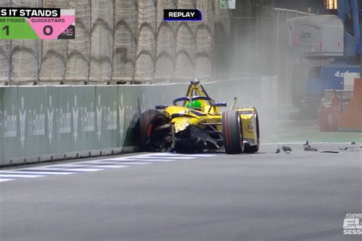 Richard Hammond’s daughter crashes Formula E car: 'He’s going to cry'