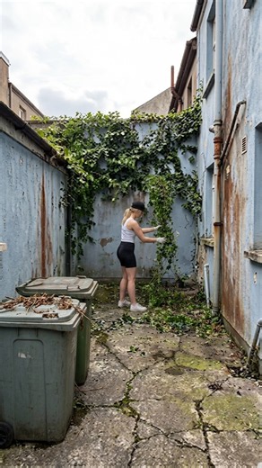 She Turned an Abandoned Alley into a Luxury Patio! ✨ #diy