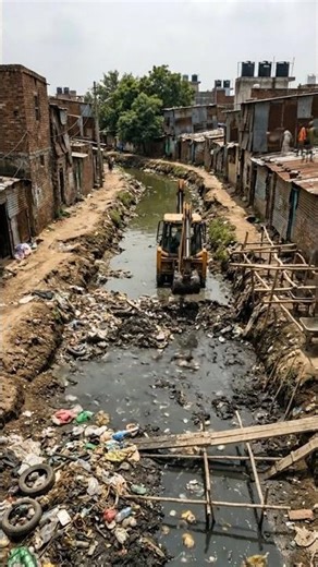 😱 This Water Canal Was Completely Blocked… Look How They Cleaned It 💧🔥