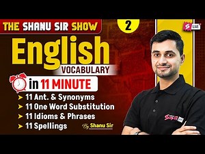 Vocabulary for Competitive Exams | Boost Your English with 11-Minute Show by Shanu Sir | Testbook #2