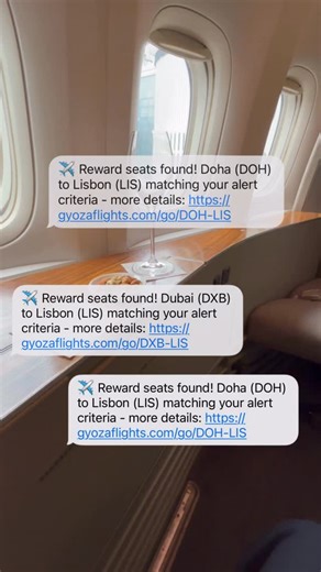 Gyoza Flights | Reward Seat Alerts, Flight Availability on Instagram: "Be the first to know when scare reward seats become available by setting up SMS alerts… 😎🥟✈️ #gyozaflights #GYOZA"