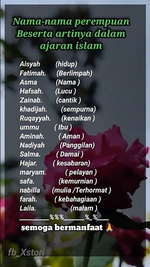 nama anak perempuan beserta artinya
