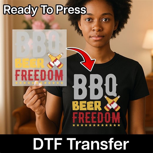 BBQ Beer Freedom DTF Transfer, Summer Party Heat Transfer, Beer and BBQ Design Ready to Press, Funny Grilling Iron-on Decal - Etsy