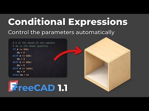 Parametric Cabinet Design in FreeCAD 1.1 | Conditional Logic for Auto Dowel Placement