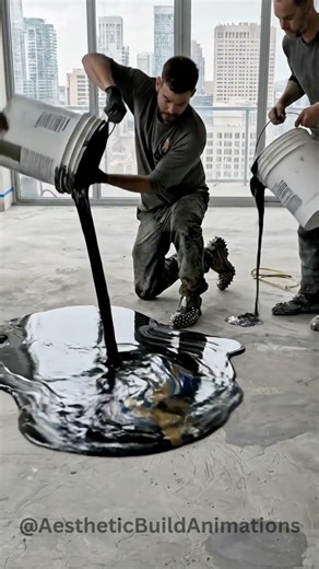 This Marbled Epoxy Floor Changed Everything 🤯 #epoxyfloor #homedesign #shorts