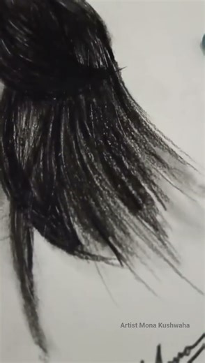 last touch in portrait ✨🖤/how to draw portrait for beginners 😇 #trending #kamleya #portrait #sketch