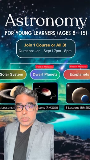 🌌 Looking for Astronomy lessons? 🚀 Join our 2026 Planetary Adventure! Perfect for young learners aged 8–15 who are curious, enthusiastic, and ready to explore the Universe. This adventure is packed with powerful learning benefits: ✨ 3D space simulation training ✨ Science presentation skills ✨ STEM thinking development ✨ Fresh, updated astronomy content every year 🌞 Early Bird promo open for first 10 pax 👫 Free seat for siblings 📅 Starts 2026 • Weekly mind-boggling astronomy lessons Proud to