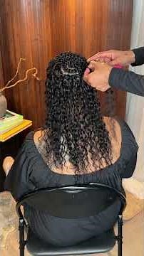 How To Install Seamless Human Hair Crochet| Afro Curly Water Wave | Boho Locs #curlyhair#naturalhair