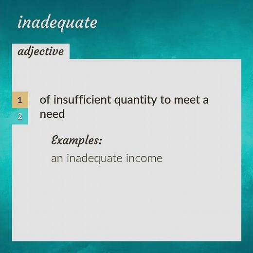 Inadequate | meaning of Inadequate