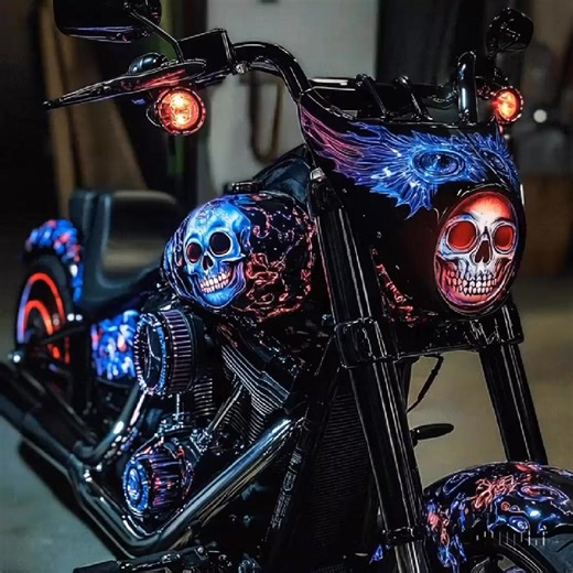 365K views · 15K reactions | The Most Savage Skull-Themed Harley Davidson Ever Built – Ride Like the Reaper! #SkullBike #HarleyDavidson #RideLikeTheReaper #CustomChopper #BikerVibes #DarkAesthetic #MotorcycleArt #BadassBike #SkullDesign #TwoWheeledTerror #GothicMachine #ReaperOnWheels #BikeLife | Eternal Midnight | Facebook