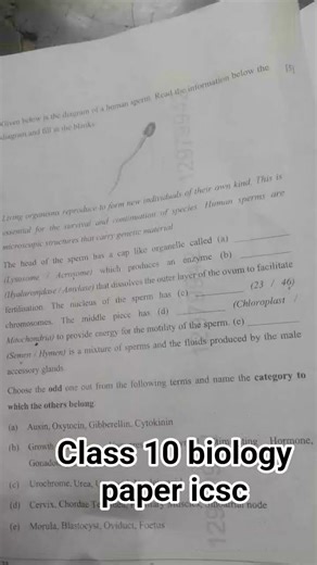 class 10 icsc biology exam