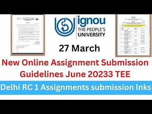 New Online Assignments Submission Guidelines Released | IGNOU Delhi RC 1 & Madurai assignment link