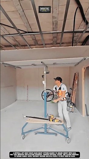 Lifting ceiling drywall using Work tool Adjustable Drywall Lift Hoist #tool #worktool