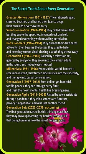 The Secret Truth About Every Generation #Generations #History #Motivation
