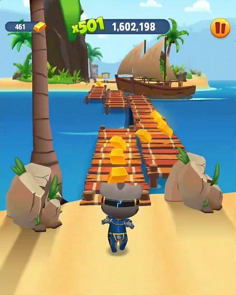 Talking Tom Gold Run Cyber Tom Running Fast in Hawaii World Funny Race Android Gameplay #Shorts
