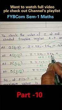 FYBCom Sem-1 LPP #math #fybcom #linearprogrammingproblem #youtubeshorts #letslearnmaths #shorts
